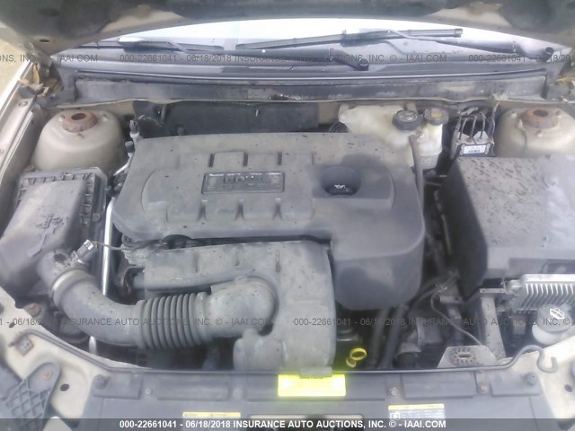 1G2ZF58B974189909 - 2007 PONTIAC G6 VALUE LEADER/BASE GOLD photo 10