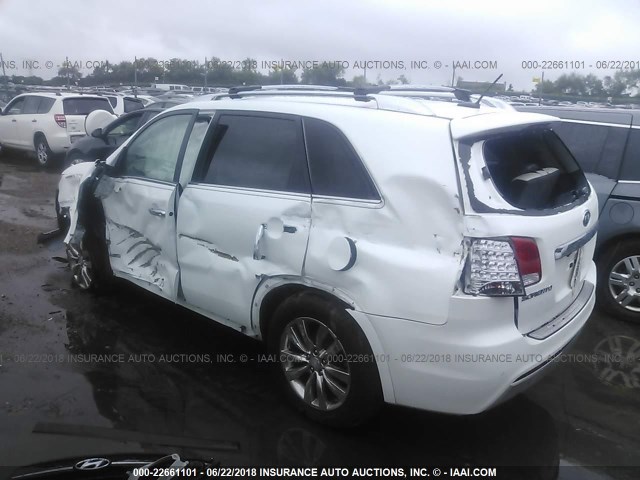 5XYKWDA27DG383496 - 2013 KIA SORENTO SX WHITE photo 3