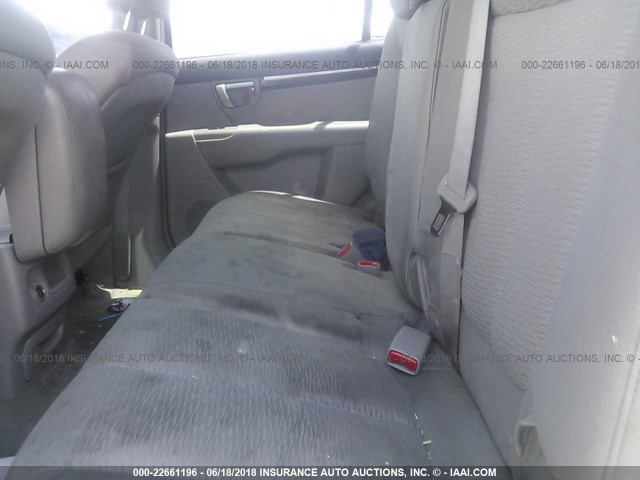 5NMSG13D07H127222 - 2007 HYUNDAI SANTA FE GLS WHITE photo 8