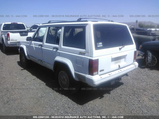 1J4FJ78S7ML505635 - 1991 JEEP CHEROKEE LIMITED WHITE photo 3