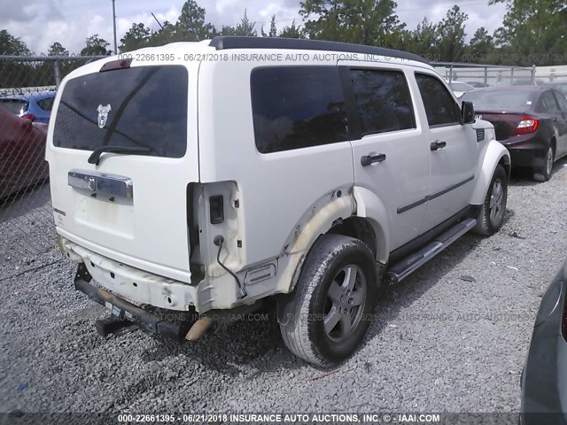 1D8GT28K57W591023 - 2007 DODGE NITRO SXT WHITE photo 4