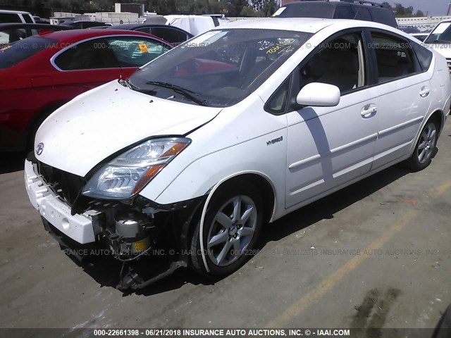 JTDKB20U983309168 - 2008 TOYOTA PRIUS WHITE photo 2