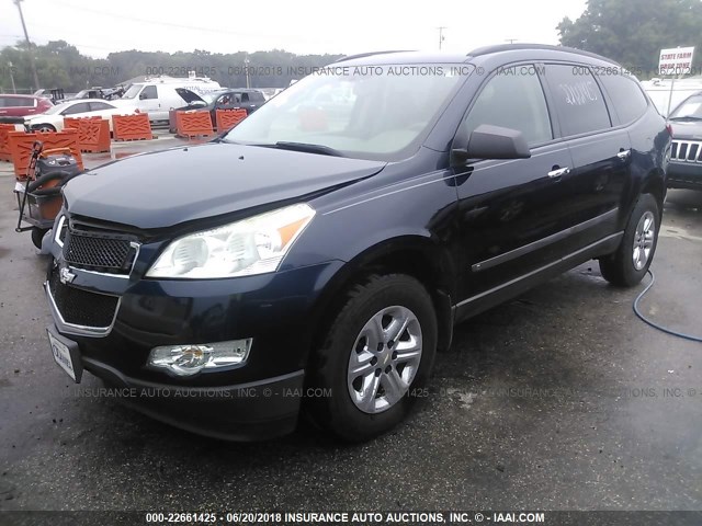 1GNLREED8AS103322 - 2010 CHEVROLET TRAVERSE LS Dark Blue photo 2