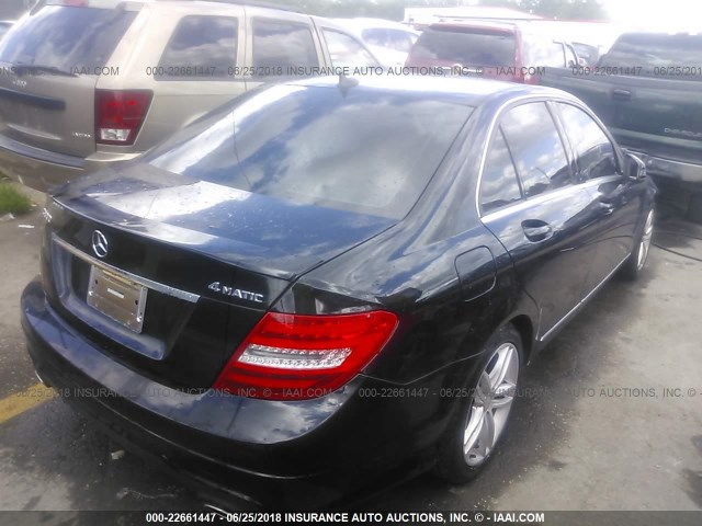 WDDGF8AB4DG135934 - 2013 MERCEDES-BENZ C 300 4MATIC BLACK photo 4