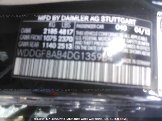 WDDGF8AB4DG135934 - 2013 MERCEDES-BENZ C 300 4MATIC BLACK photo 9