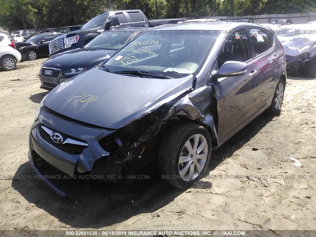 KMHCU5AE5EU189586 - 2014 HYUNDAI ACCENT GLS/SE GRAY photo 2