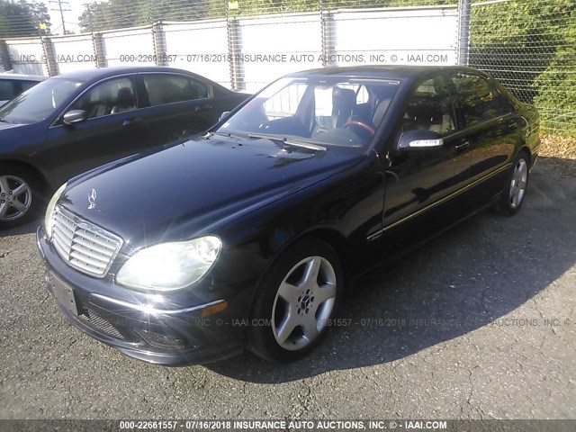 WDBNG76J25A455443 - 2005 MERCEDES-BENZ S 600 BLACK photo 2