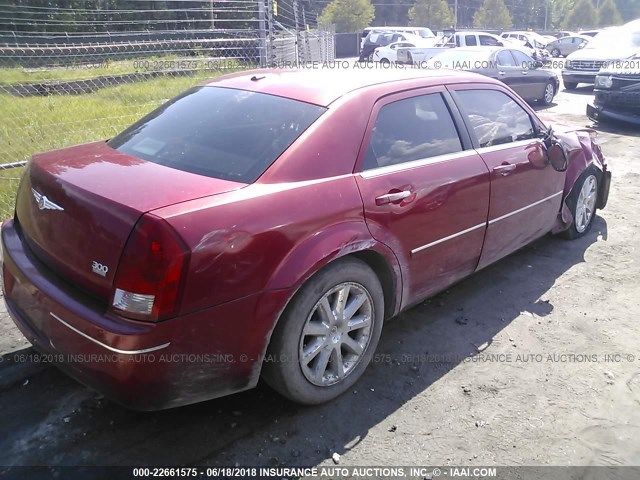 2C3KA53G77H855123 - 2007 CHRYSLER 300 TOURING RED photo 4