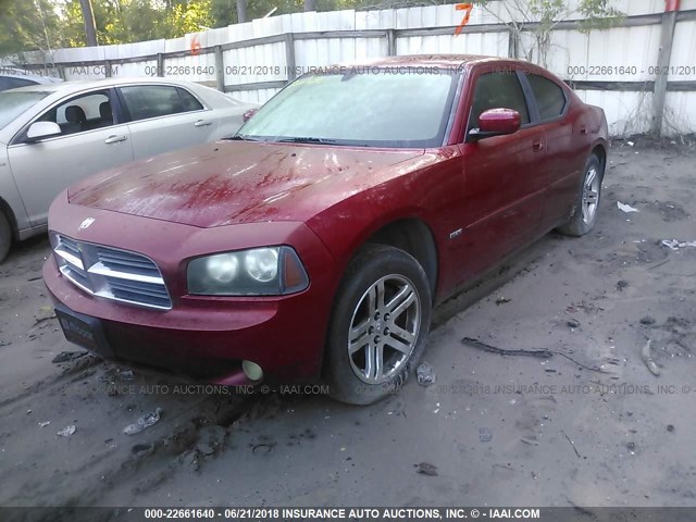 2B3KA53H56H142063 - 2006 DODGE CHARGER R/T RED photo 2