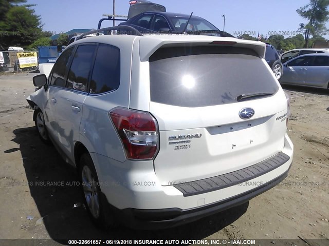 JF2SJAHC8FH560399 - 2015 SUBARU FORESTER 2.5I LIMITED WHITE photo 3