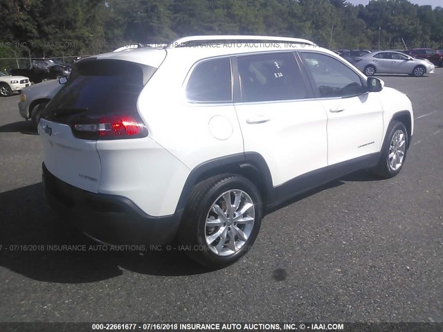 1C4PJLDB6GW256787 - 2016 JEEP CHEROKEE LIMITED WHITE photo 4