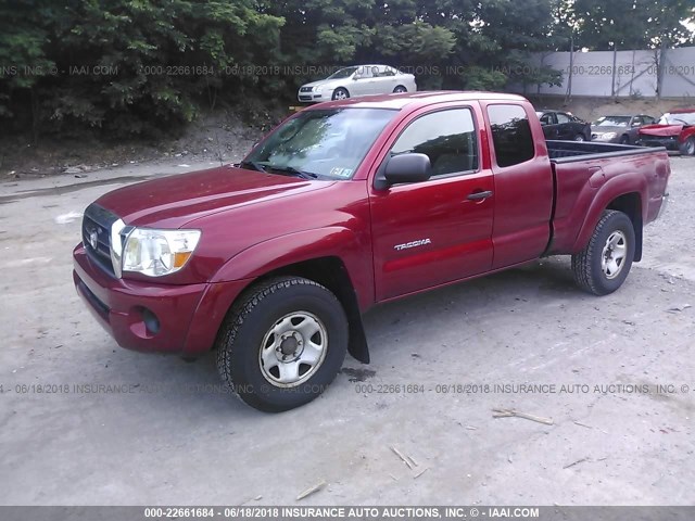 5TEUX42NX8Z539394 - 2008 TOYOTA TACOMA ACCESS CAB RED photo 2