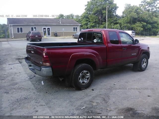 5TEUX42NX8Z539394 - 2008 TOYOTA TACOMA ACCESS CAB RED photo 4