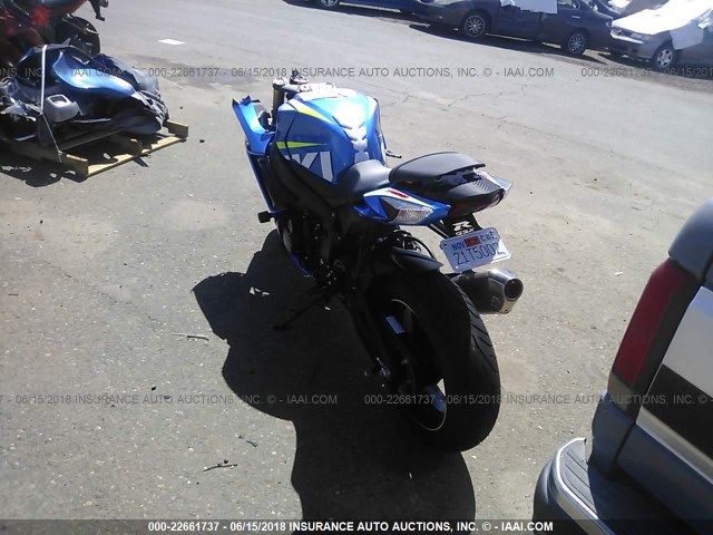 JS1GR7MA0F2100929 - 2015 SUZUKI GSX-R750 BLUE photo 3