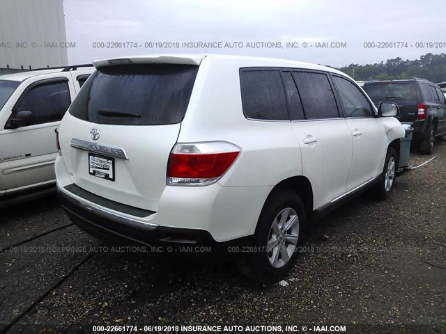 5TDZA3EH1DS041941 - 2013 TOYOTA HIGHLANDER PLUS WHITE photo 4