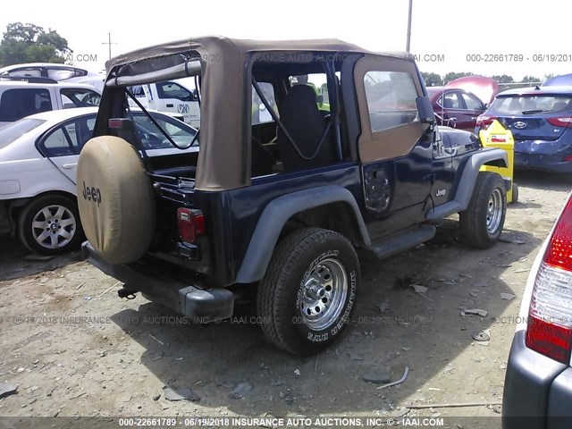 1J4FY29P8VP427028 - 1997 JEEP WRANGLER / TJ SE BLUE photo 4