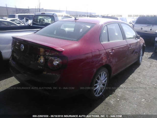 3VWRA71K08M169017 - 2008 VOLKSWAGEN JETTA WOLFSBURG 红色 照片 4