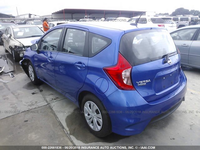 3N1CE2CP5HL378240 - 2017 NISSAN VERSA NOTE S/S PLUS/SV/SL/SR BLUE photo 3