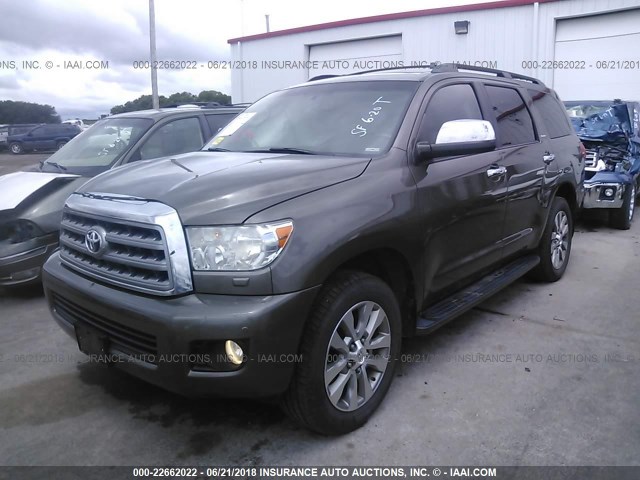 5TDJW5G13BS049076 - 2011 TOYOTA SEQUOIA LIMITED GRAY photo 2