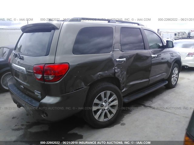 5TDJW5G13BS049076 - 2011 TOYOTA SEQUOIA LIMITED GRAY photo 4