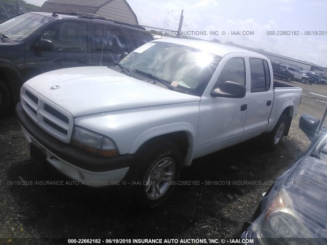 1D7HL38N93S105355 - 2003 DODGE DAKOTA QUAD SPORT WHITE photo 2