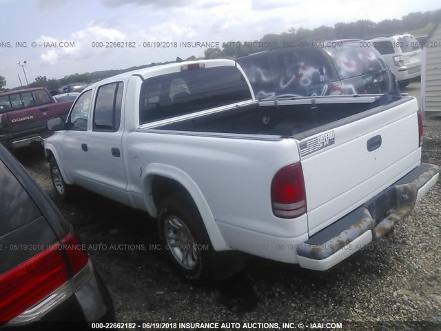 1D7HL38N93S105355 - 2003 DODGE DAKOTA QUAD SPORT WHITE photo 3