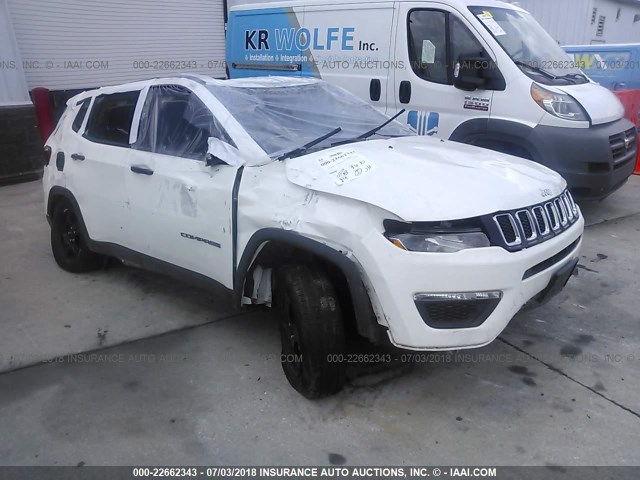 3C4NJCAB6JT263389 - 2018 JEEP COMPASS SPORT WHITE photo 1