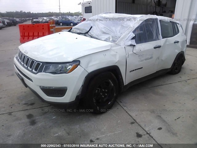 3C4NJCAB6JT263389 - 2018 JEEP COMPASS SPORT WHITE photo 2