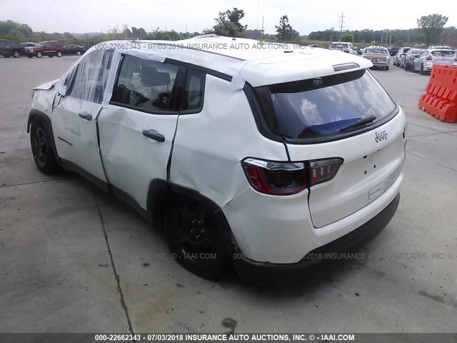 3C4NJCAB6JT263389 - 2018 JEEP COMPASS SPORT WHITE photo 3