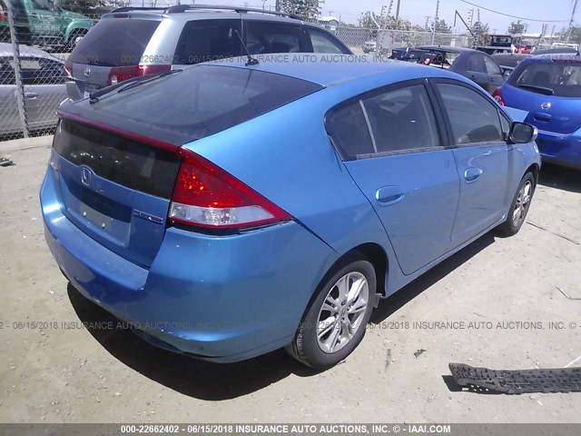 JHMZE2H71AS001572 - 2010 HONDA INSIGHT EX BLUE photo 4