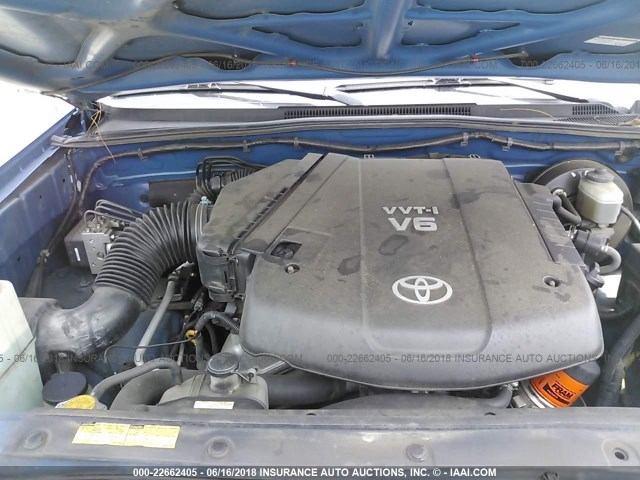 5TELU42NX6Z219753 - 2006 TOYOTA TACOMA DOUBLE CAB ლურჯი ფოტო 10