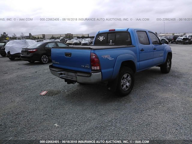 5TELU42NX6Z219753 - 2006 TOYOTA TACOMA DOUBLE CAB BLUE photo 4