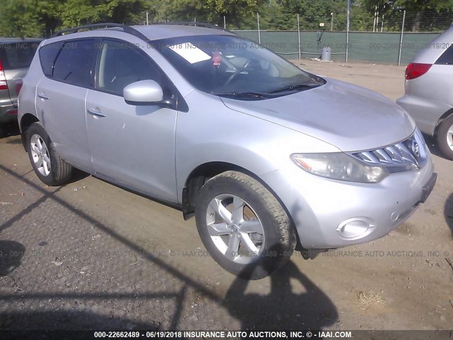 JN8AZ18U99W027767 - 2009 NISSAN MURANO S/SL SILVER photo 1