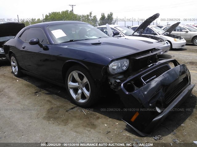 2C3CDYAG7CH128073 - 2012 DODGE CHALLENGER SXT Dark Blue photo 1