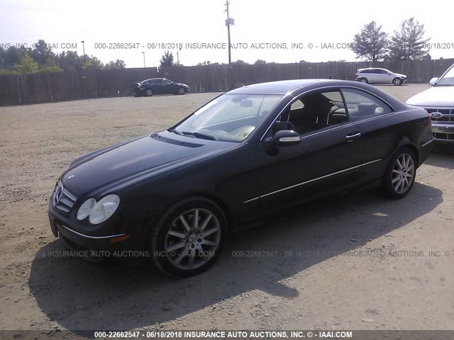 WDBTJ56H37F209078 - 2007 MERCEDES-BENZ CLK 350 BLACK photo 2