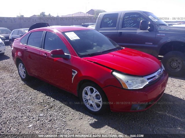 1FAHP35N38W265210 - 2008 FORD FOCUS SE/SEL/SES RED photo 1