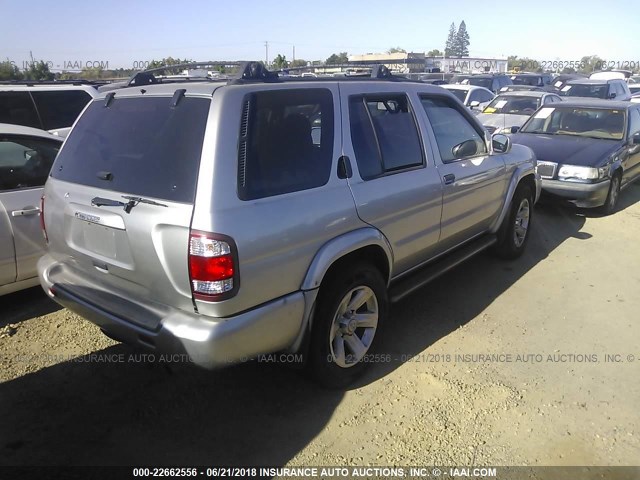 JN8DR09X12W651939 - 2002 NISSAN PATHFINDER LE/SE SILVER photo 4