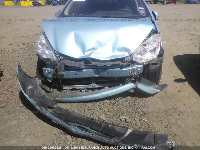 JTDKDTB34D1056450 - 2013 TOYOTA PRIUS C BLUE photo 6