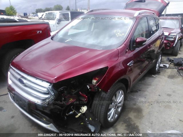 1FMCU0JD0HUB06256 - 2017 FORD ESCAPE TITANIUM MAROON photo 2