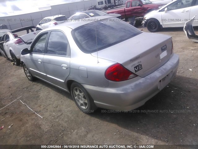 KNAFB121135242784 - 2003 KIA SPECTRA LS SILVER photo 3