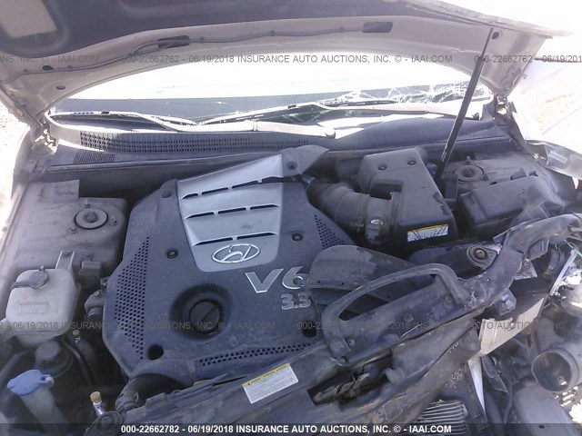 5NPEU46F27H248809 - 2007 HYUNDAI SONATA SE/LIMITED TAN photo 10