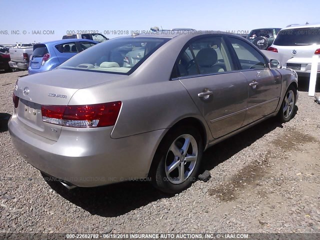 5NPEU46F27H248809 - 2007 HYUNDAI SONATA SE/LIMITED TAN photo 4