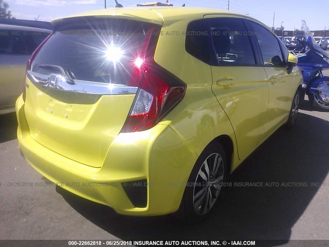 JHMGK5H74GX022624 - 2016 HONDA FIT EX/EXL YELLOW photo 4