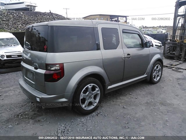 5J6YH18918L006818 - 2008 HONDA ELEMENT SC GRAY photo 4