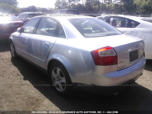 WAULT68E02A160526 - 2002 AUDI A4 3.0 QUATTRO SILVER photo 3