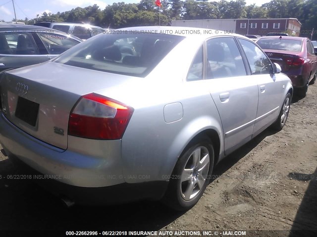 WAULT68E02A160526 - 2002 AUDI A4 3.0 QUATTRO SILVER photo 4