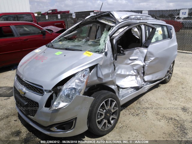 KL8CF6S97DC557933 - 2013 CHEVROLET SPARK 2LT SILVER photo 2