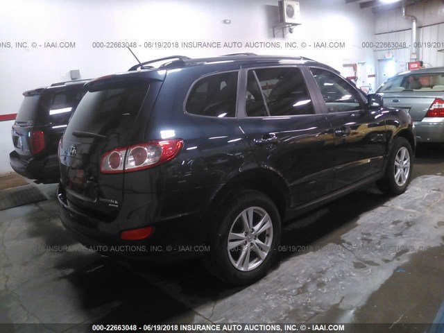 5NMSHDAG4AH392471 - 2010 HYUNDAI SANTA FE SE BLUE photo 4