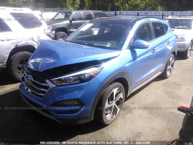 KM8J3CA24JU618313 - 2018 HYUNDAI TUCSON LIMITED/SPORT AND ECO/SE BLUE photo 2