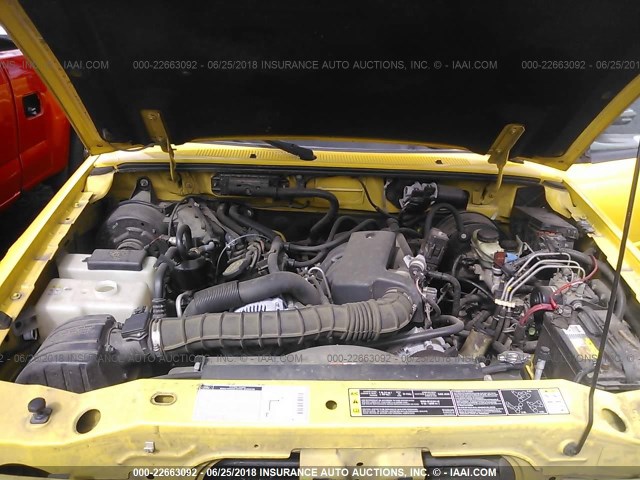 1FTYR14UX2PA87928 - 2002 FORD RANGER SUPER CAB YELLOW photo 10